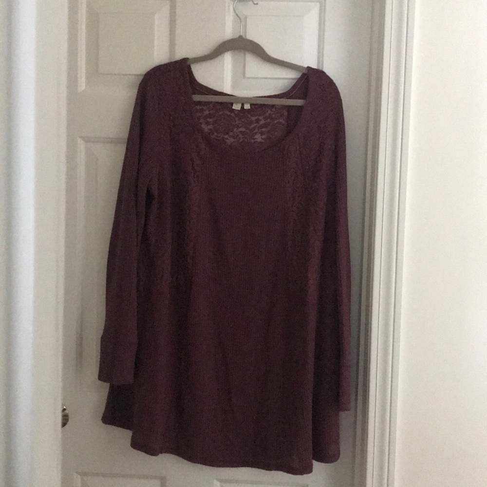 Maroon long sleeve dress